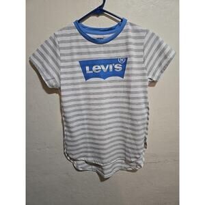 Levis Girls Tee Shirt Size L Tulip Hem Top Stripe